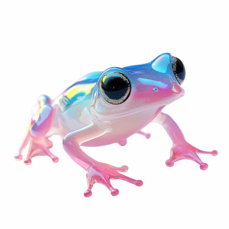 illustration of funny frog on a white background with clipping path.