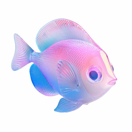 Blue and pink fish isolated on a white background. Vector illustration.