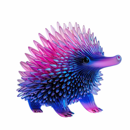 3d rendering of a blue and purple animal isolated on white backgroundの写真素材