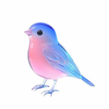 Blue bird isolated on white background. 3d rendering. Illustration.の写真素材