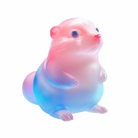 Cute cartoon hamster isolated on white background. Vector illustration.の写真素材