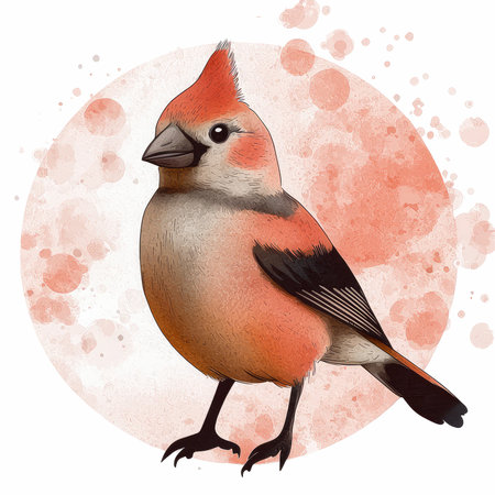 Watercolor bird on watercolor background. Vector illustration.の写真素材