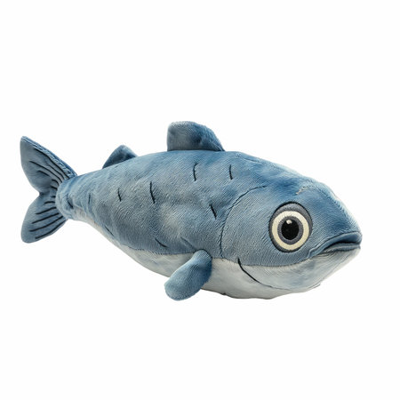 Blue toy fish isolated on white background. 3D illustration, clipping pathの写真素材