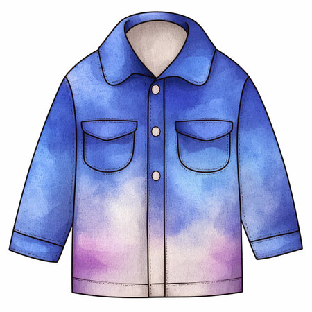 Watercolor sketch of a men's jacket on a white background.の写真素材