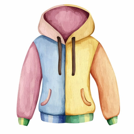 Watercolor winter jacket. Hand drawn illustration isolated on white background.の写真素材