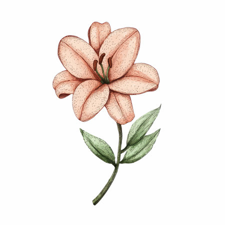 Lily flower vector illustration. Hand drawn botanical design element.の写真素材
