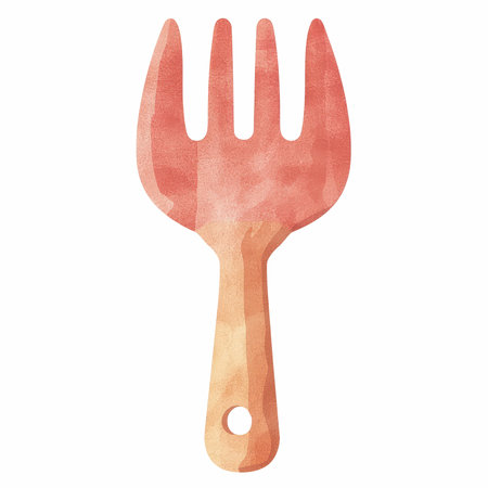 Watercolor fork isolated on white background. Watercolor hand drawn illustration.の写真素材