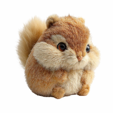 3D digital render of a cute little squirrel isolated on white backgroundの写真素材
