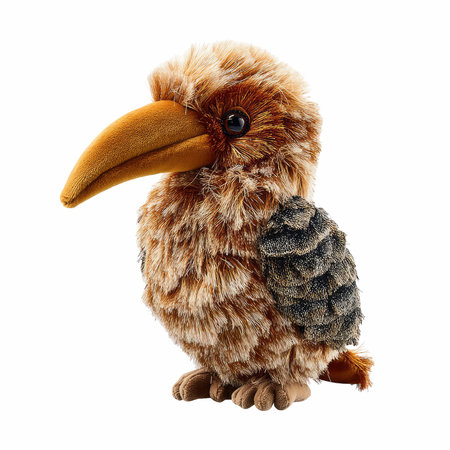 Cute bird isolated on white background. 3D illustration. Vintage style.