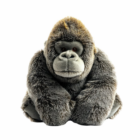 3D rendering of a gorilla isolated on white background with shadowの写真素材