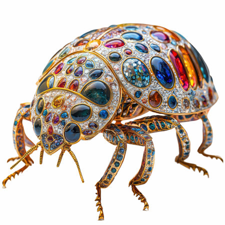 Colorful beetle isolated on white background with clipping path. 3d illustration.の写真素材