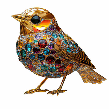 Jewelry bird isolated on white background. 3D illustration.の写真素材