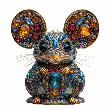 Cute decorative rat isolated on white background. 3d rendering.の写真素材