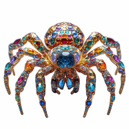 Spider isolated on white background. 3d illustration.の写真素材