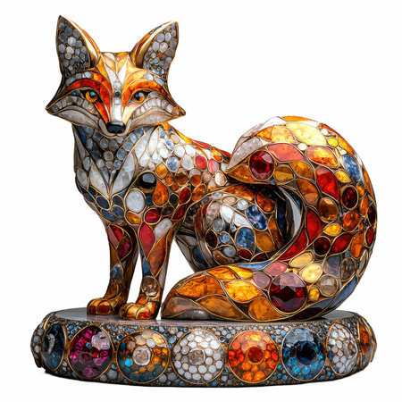 fox mosaic on white background. 3d illustration for your design.の写真素材