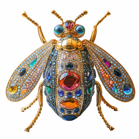 Colorful glass fly isolated on white background. 3d illustration.の写真素材