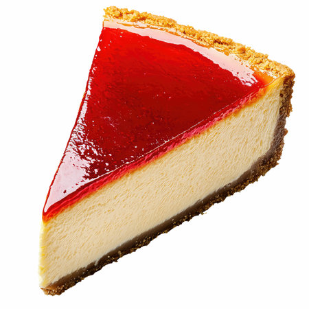 Cheesecake isolated on white background. Clipping path included.の写真素材