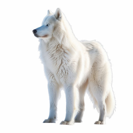 Samoyed dog isolated on white background. 3d rendering.