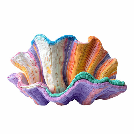 Colorful seashell isolated on white background.の写真素材