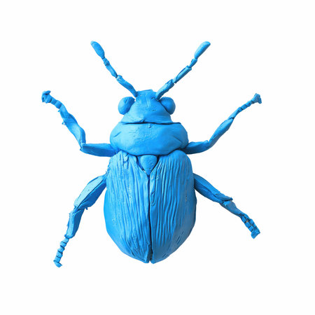 Blue beetle on a white background. 3d rendering, 3d illustration.の写真素材