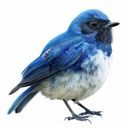 Blue bird on a white background. Isolated with clipping path.の写真素材