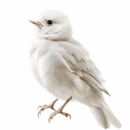 White bird isolated on white background, clipping path included in file.の写真素材