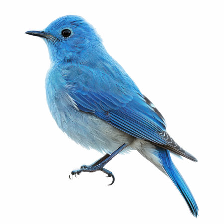 Blue bird isolated on white background. This is a clipping path.の写真素材