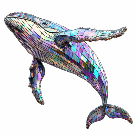 Humpback whale isolated on white background. 3D illustration.の写真素材