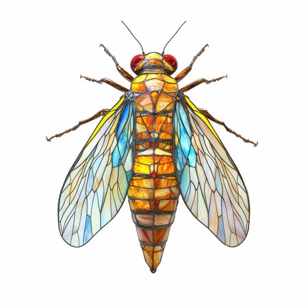 Cicada insect isolated on white background. 3D illustration.の写真素材