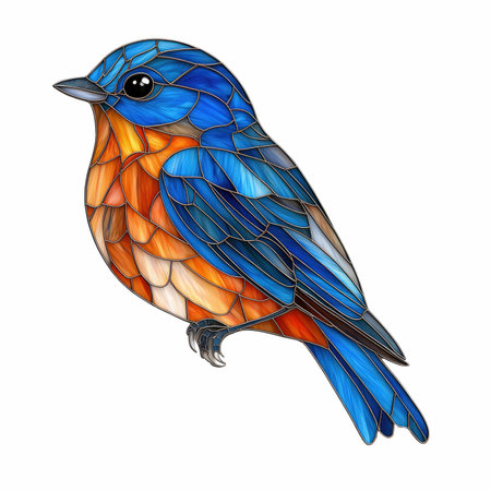 Hand drawn vector illustration of a bluebird on a white background.の写真素材