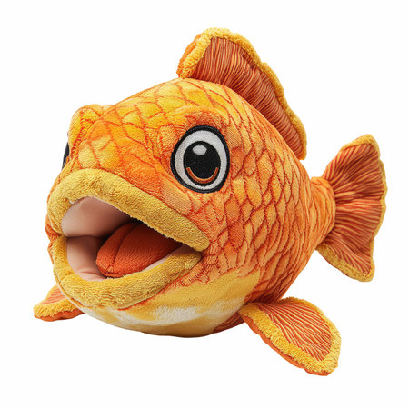 Funny yellow fish isolated on white background. Clipping path included.