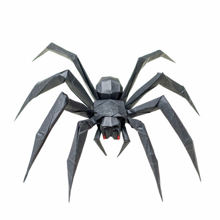 Black spider isolated on white background with clipping path. Halloween concept.