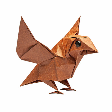 Origami origami fox isolated on white background. 3d illustrationの写真素材