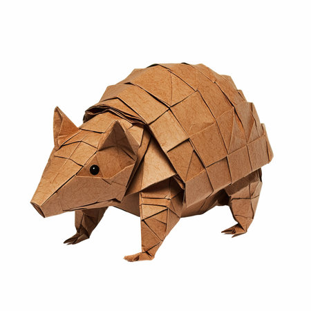 Paper origami animal isolated on white background. 3D rendering.の写真素材