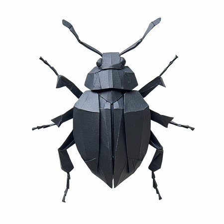 Black beetle isolated on white background. 3D illustration. Clipping pathの写真素材