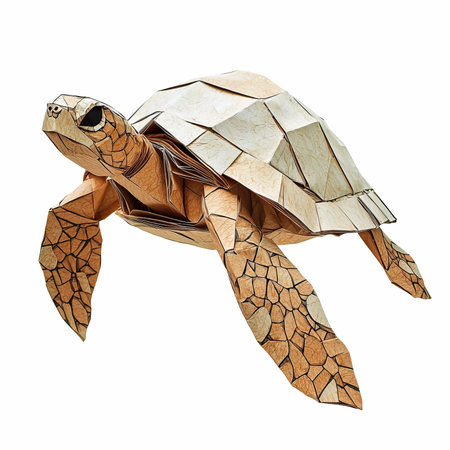 3D digital render of a sea turtle isolated on white background with clipping pathの写真素材