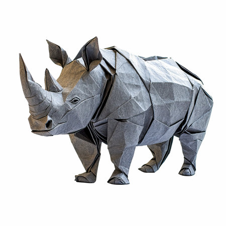 3D digital render of a rhinoceros isolated on white backgroundの写真素材