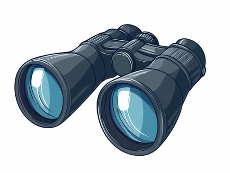 Binoculars isolated on a white background. Vector illustration.の写真素材
