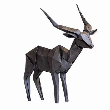 3D digital render of a black antelope isolated on white backgroundの写真素材