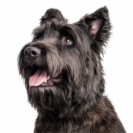 Cairn Terrier isolated on a white background. Studio shot.の写真素材