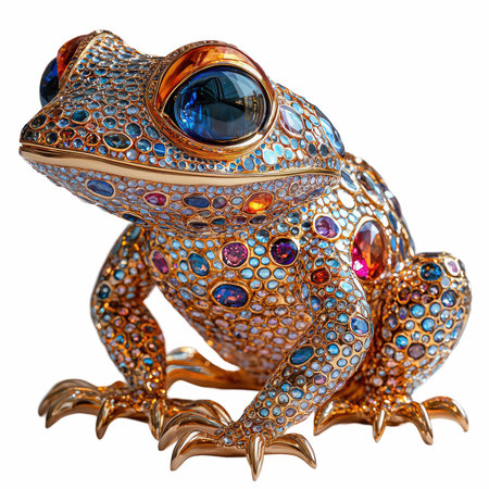 Frog isolated on white background with clipping path. 3d illustration.