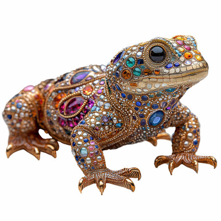 Jewelry frog on a white background. 3d illustration.の写真素材