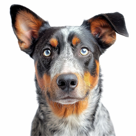 Close-up of a Jack Russell Terrier, isolated on whiteの写真素材