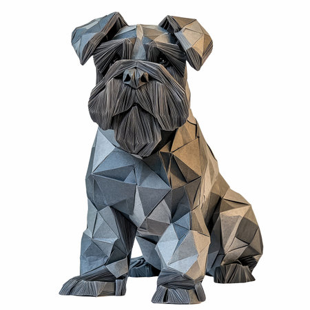 3D digital render of a black dog isolated on white backgroundの写真素材