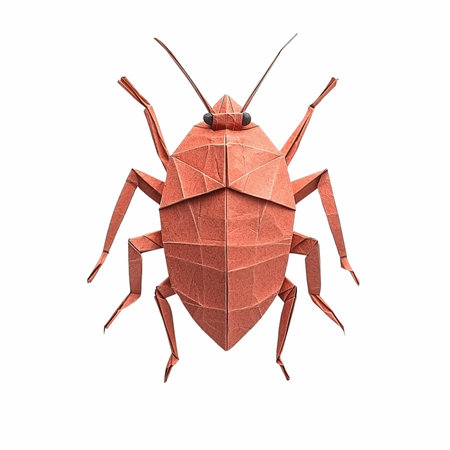 Red bug isolated on white background. 3D illustration. Eps 10.