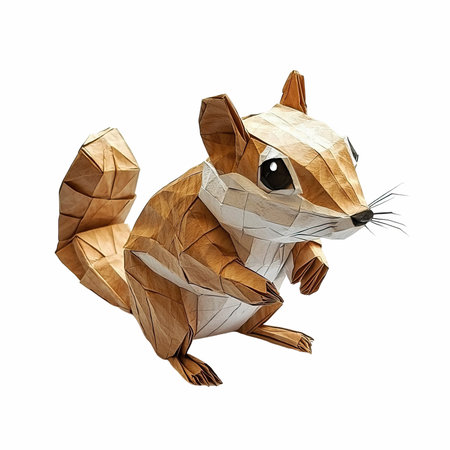 3D rendering of a brown squirrel isolated on white backgroundの写真素材