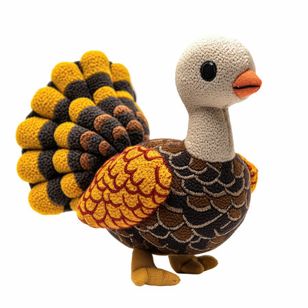 3D digital render of a cute little turkey isolated on white background