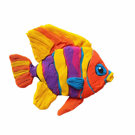 Colorful fish. Isolated on white background, clipping path includedの写真素材