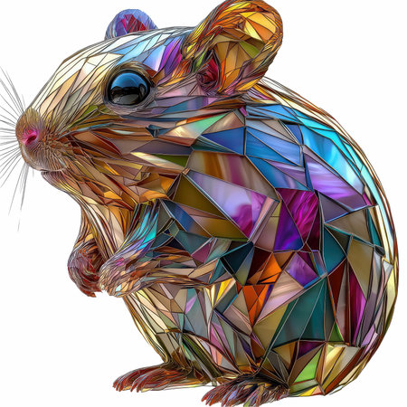 Illustration of a hamster in a polygonal style.の写真素材