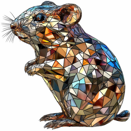 Vector image of a hamster in the style of stained glass.の写真素材